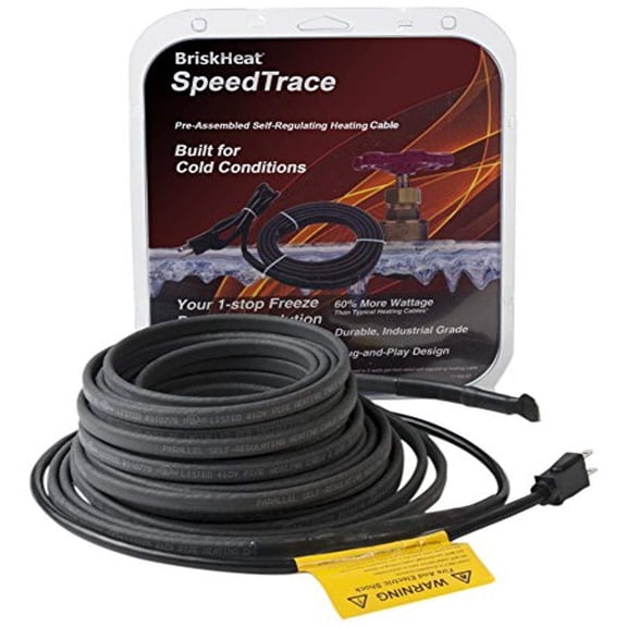 BriskHeat FFSL81-12 Speedtrace Extreme Heating Cable, 8 Watts/ft, 120V, 12ft with Plug CA3