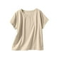 thumbnail image 1 of Camiseta Suelta de Color Sólido de Manga Corta con Cuello en V, Camiseta Ligera para Diario Y Oficina, 1 of 7