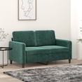 thumbnail image 1 of vidaXL 2-Seater Sofa Dark Green 120 cm Velvet, 1 of 5