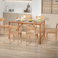 thumbnail image 4 of Costway Patio Rectangle Acacia Wood Dining Table Spacious Slatted Top Up to 6 Outdoor, 4 of 9