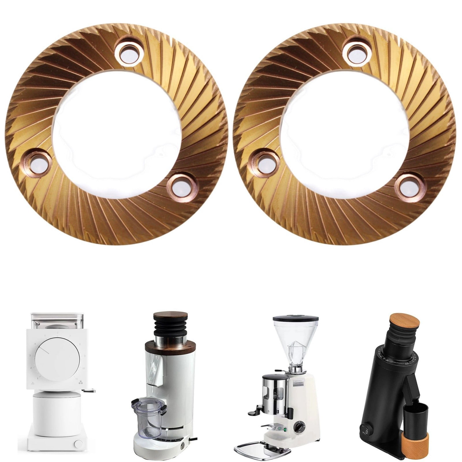 64mm Titanium-Coated Flat Burr Set, Replacement Burrs Compatible with DF64 / DF64P / DF64N / DF64E / DF64V Coffee Grinders