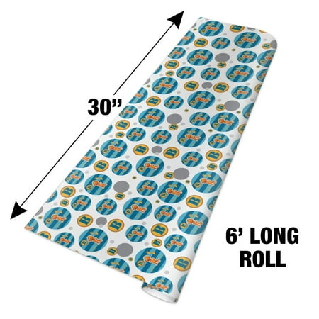 Dinosaur Train Buddy T-Rex Species Blue Stripes Premium Gift Wrap Wrapping Paper Roll