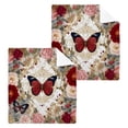 thumbnail image 2 of BZSMCE Towel Cotton Face Towel Soft Hand Towels Fashion Blush Rose Jewel Butterflies Pattern, 2 of 9