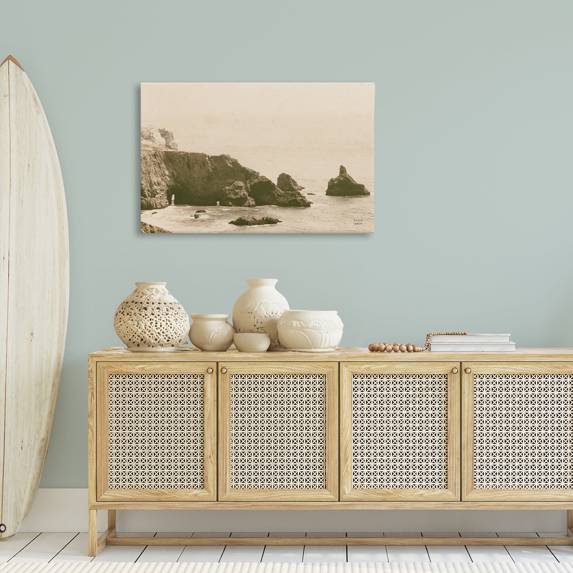 Stupell Industries Passing Through Cove Coastal Photography Gallery Wrapped Canvas Art Print Wall Art, 36 x 24