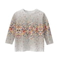 thumbnail image 4 of Grblisyd Shirt for Teen Girls 3/4 Length Sleeve Round Neck Shirts Graphic Blouses Fall Winter Pullover Cute Tops, 4 of 4