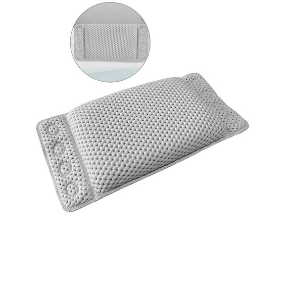 WNFJR Memory Foam Spa Bath Pillow for Tub Neck and Back Support - 8 Suction Cups, Non-Slip Design, Soft Cushion for Relaxing Soaks