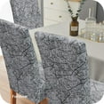 thumbnail image 3 of Chair Covers for Dining Chairs Set of 6,Stone Stretch Dining Room Chair Cover Kitchen Parsons Chair Slipcovers (Pack of 6, Stone), 3 of 6