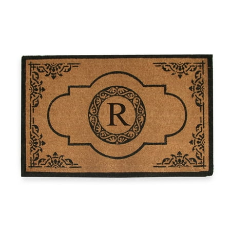 Moire Monogram Collection A1HC First Impression Hand Crafted Abrilina Entry 30 inch X 48 inch Double Doormat Monogrammed - R ()