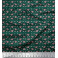 thumbnail image 1 of Soimoi Vert Modal Satin Tissu Cercle & Coeur Tissu Imprime par Yard 42 Pouces de Large, 1 of 3