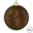 thumbnail image 4 of Vickerman 6" Chocolate Durian Glitter Ball Ornament, 4 per Bag, 4 of 4