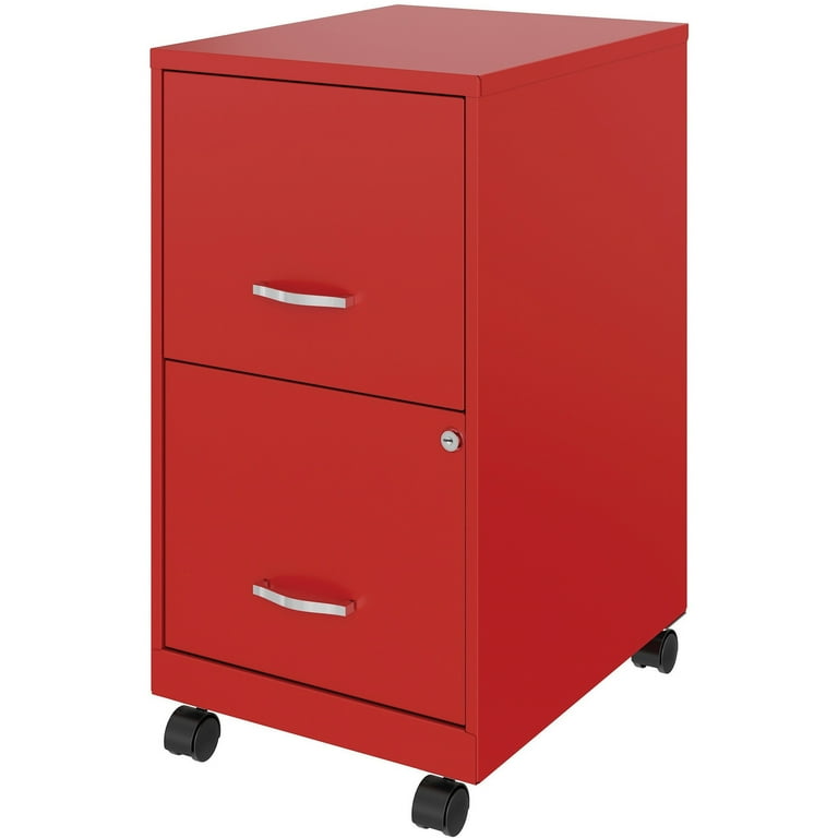 Lorell LLR00061RD 2 Drawer Soho Mobile File Cabinet Red