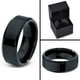 Tungsten Wedding Band Ring 8mm for Men Women Comfort Fit Black Beveled Edge Polished Lifetime Guarantee – image 5 sur 5