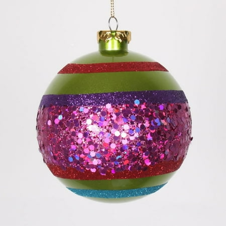4ct lime green and cerise pink shatterproof christmas glitter ball ornaments 4 100mm - Purple And Lime Green Christmas Decorations 4ct lime green and cerise pink shatterproof christmas glitter ball ornaments 4 100mm - Purple And Lime Green Christmas Decorations