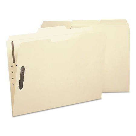 Smead Top Tab Fastener - Smead Poly Folder, Two Fasteners, 1/3 Cut Top Tab, Letter, Manila, 24/Box -SMD10545