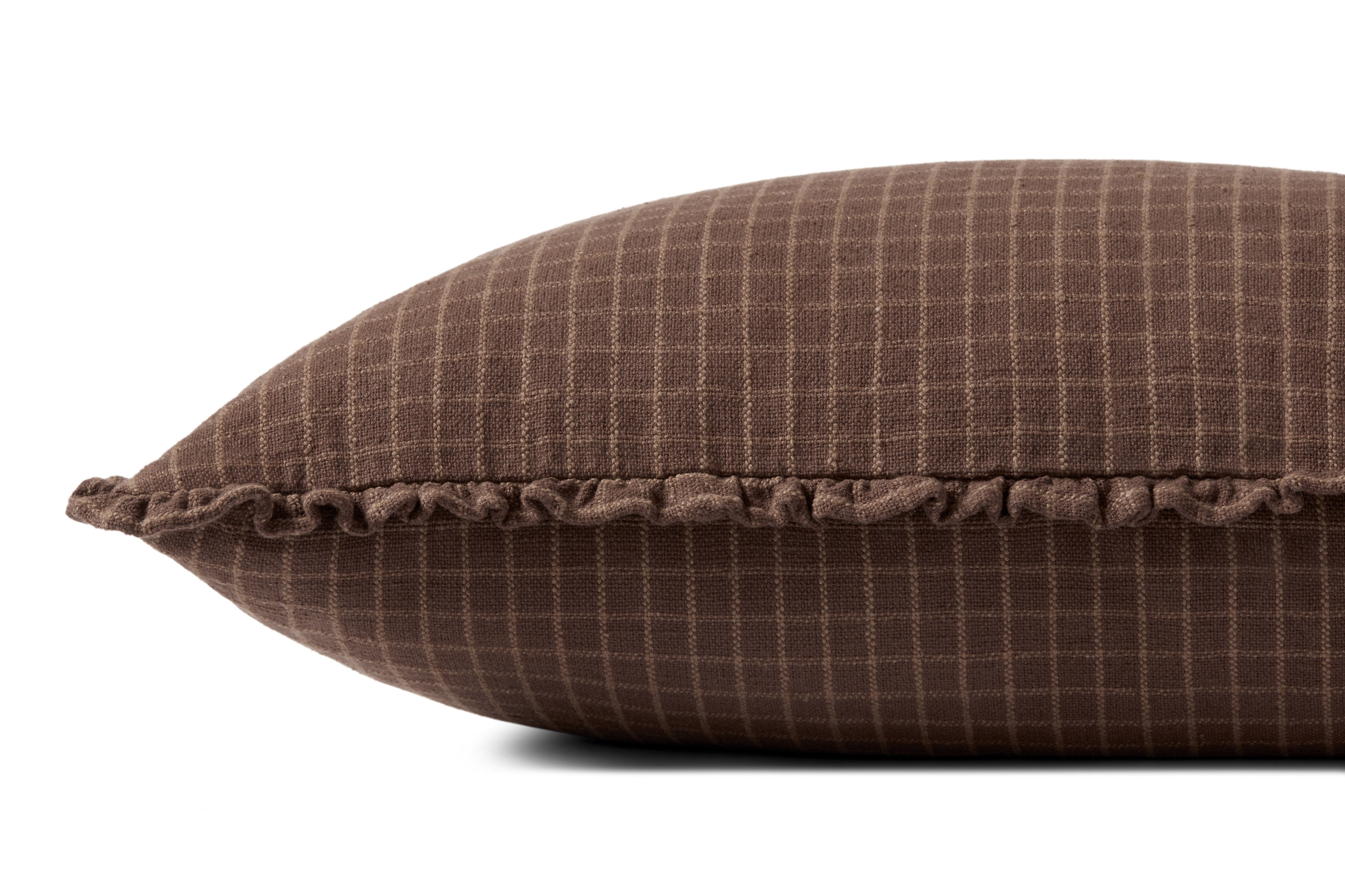 Chris Loves Julia x Loloi Dinah Chocolate / Latte 16'' x 26'' Decorative Pillow
