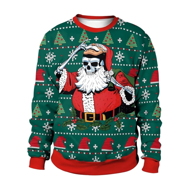Sudadera con estampado navideño para hombre y mujer, jersey de cuello redondo de gran tamaño, ropa de Cosplay para fiesta de navidad