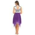 thumbnail image 3 of iiniim Women's Color Block Sleeveless Lyrical Dance Costume Asymmetrical Hem Liturgical Praise Dress Size S-3XL Purple 3XL, 3 of 7