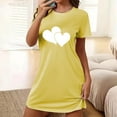 thumbnail image 5 of yillto Women Nightgown Short Sleeve Sleepshirt Crewneck Heart Graphic Sleepwear Nightshirts Pajama Dress, 5 of 5