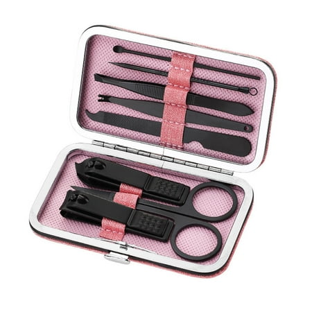 Stainless Nail Scissors - 8pcs Stainless Steel Kit Pedicure Manicure Set Nail Clippers Scissors Ear Pick Acne Needle Traveling Grooming Kit