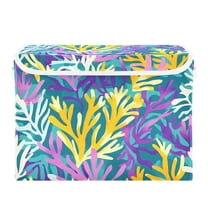 Bright Colored Corals Foldable Storage Bin with Lid and Handle Collapsible Storage Box 16.5 x 12.6 x 11.8 inches