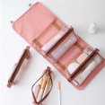 thumbnail image 2 of Bolsa organizadora de cosméticos 4 en 1 con caja de maquillaje desmontable con cremallera para regalos navideños, 2 of 9