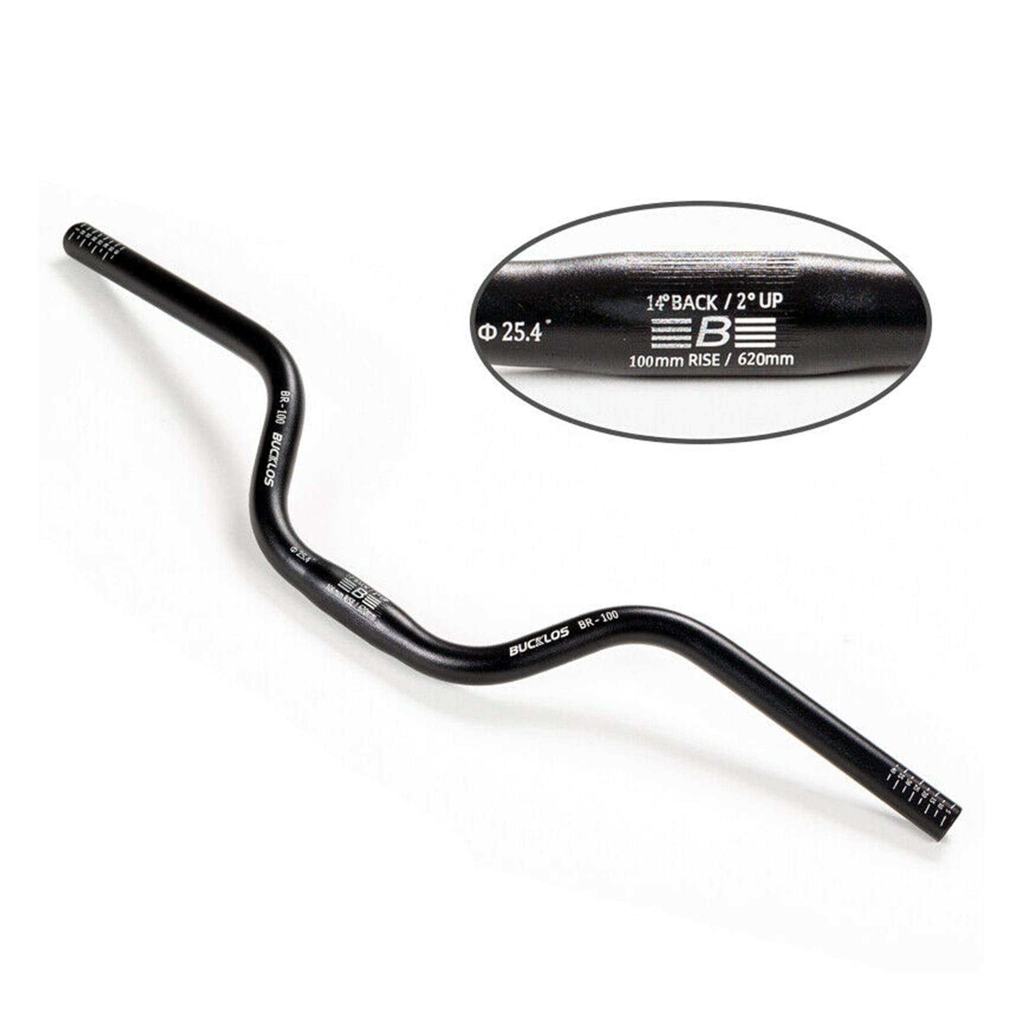BUCKLOS 25.4*620/660/720mm Mountain Bike Handlebars Rise 40/60/100mm