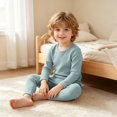 thumbnail image 3 of Faraee Toddler Thermal Underwear Set Long Sleeve Crew Neck Top and Pants Cotton Base Layer Loungewear for Boys Girls Warm Sleepwear 2T 3T 4T 5T 6T 7T, 3 of 5