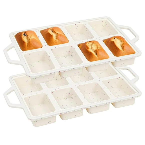 Silicone Mini Loaf Pans with 2 Pack,Non-Stick Silicone Mini Bread Loaf Pans for Baking,Dishwasher Safe Pan-Cream,2*non-stick baking pans,Micai