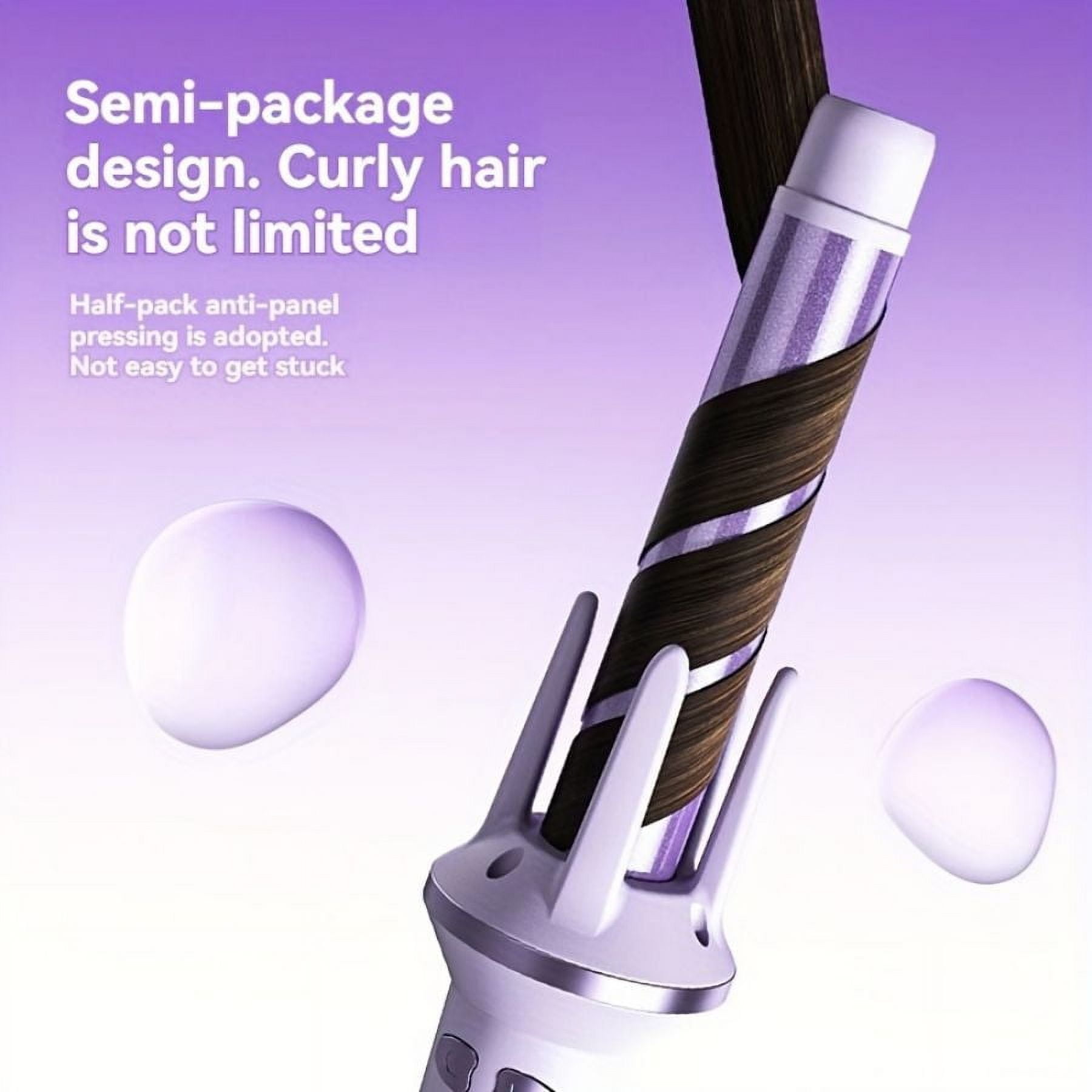 32mm deluxe automatic rotating curling iron, easily curls and waves, provides preset temperature settings for every hair type