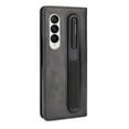 thumbnail image 6 of Dteck Leather Case for Samsung Galaxy Z Fold 4 PU Leather Pattern Stylish Case with Pen Slot Business Style Men Women Case For Samsung Galaxy Z Fold 4,Black, 6 of 7