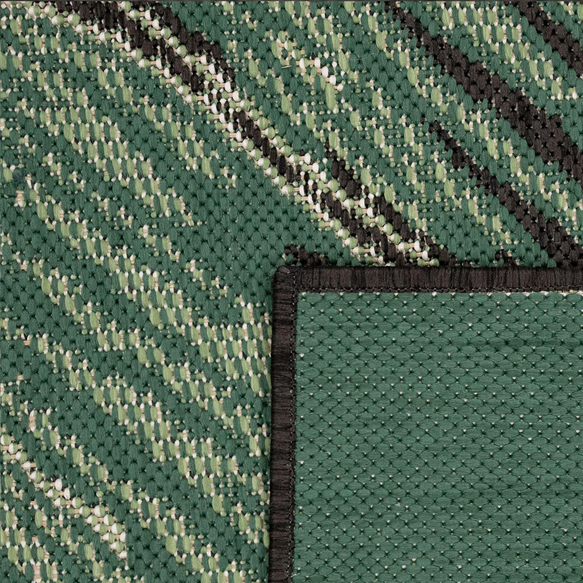 Paco Home Tropical Outdoor Rug Jungle Leaves Design in Green Black - 2'8" x 4'11" (3'x5')