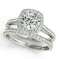 thumbnail image 3 of 1/2 Ct. Halo Engagement &amp; Wedding Band Set In 14k Solid Rose Gold (1/2ct, I-J Color, I2-I3 Clarity), 3 of 9
