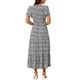 thumbnail image 3 of Vestidos de verano casuales de INSPIRE CHIC para mujeres, vestido maxi floral con escote en V y dobladillo dividido, vestido de manga corta L Negro, 3 of 6