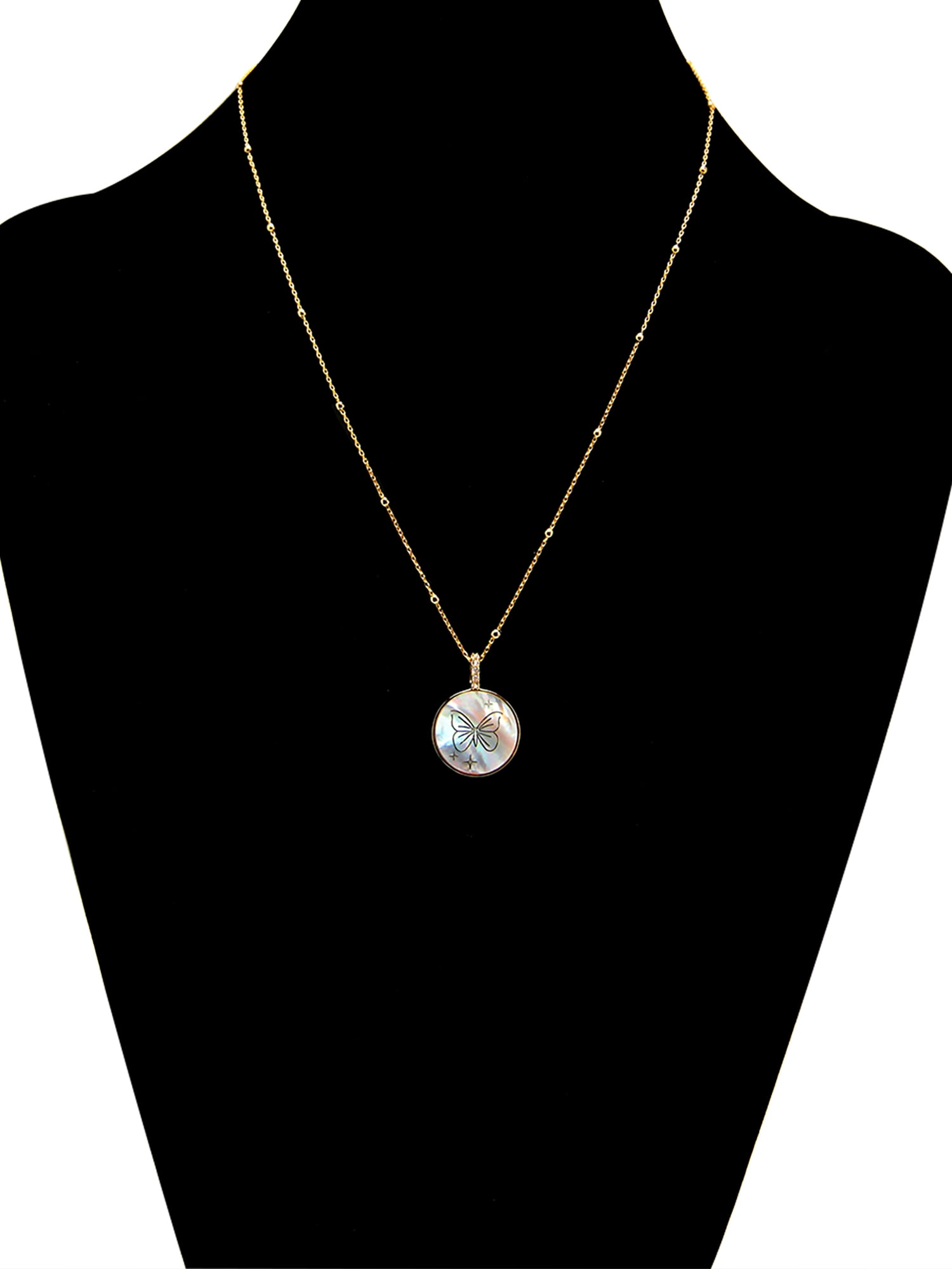 Believe by Brilliance Women's Set with Mother of Pearl in 14KT Gold Flash Plated Brass