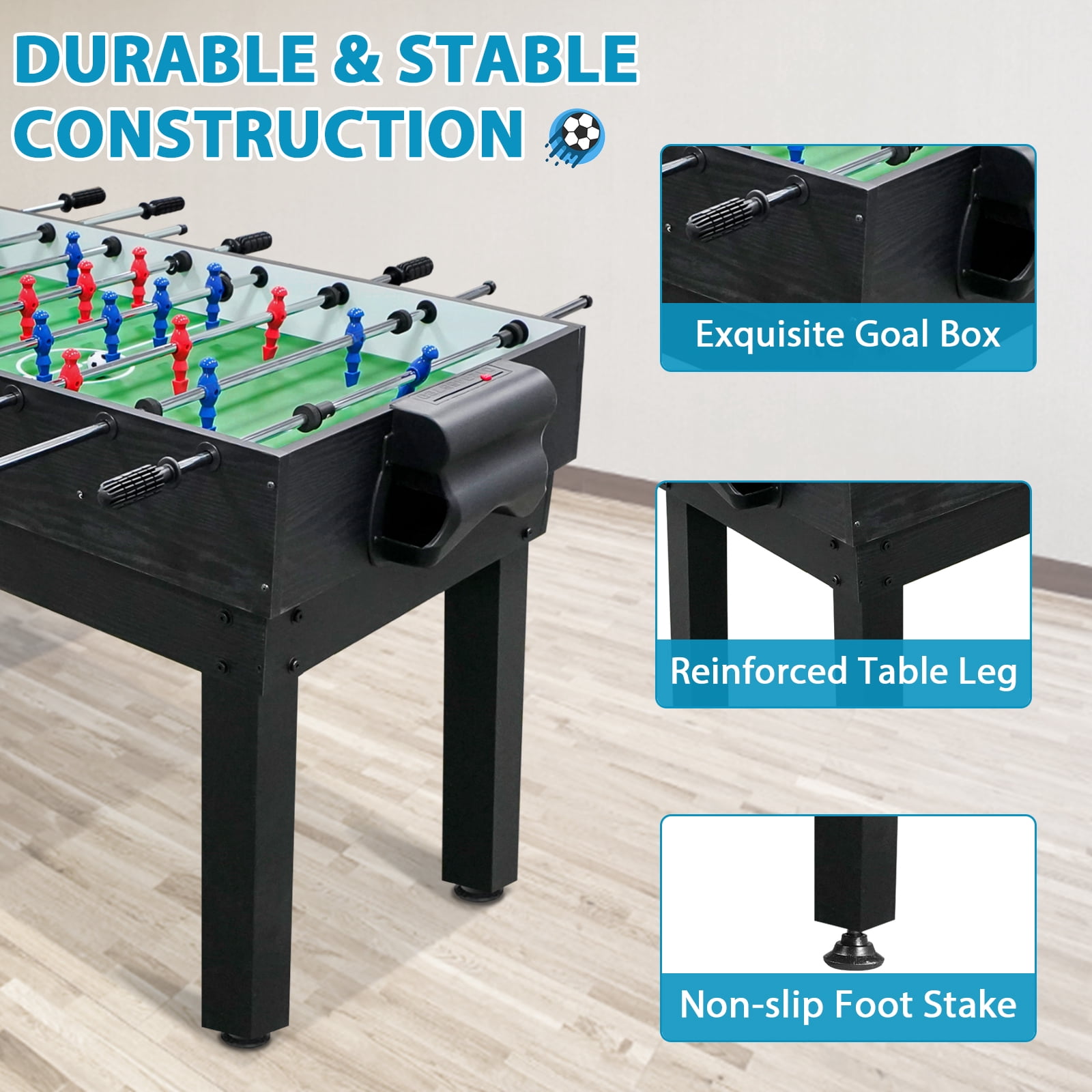 2x4ft 10-in-1 Combo Game Table Set for Home, Game Room, Friends & Family w/Hockey, Foosball, Pool, Shuffleboard, Ping Pong, Chess, Checkers, Bowling, and Backgammon