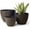 14.2+11.3+8.6 New Iron, variant on LA JOLIE MUSE 14.2/11.3/8.6 Inch Round Planter,Indoor/Outdoor Large Planters Set of 3,Grey Plant Container with Drain Holes,Tree Flower Plant Pots for Patio and Deck