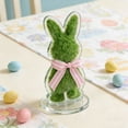 thumbnail image 5 of POLISE Spaces Woven Grass Bunny with Pink Bow 8 Inch Easter Tabletop Decor on Clear Stand, Artificial Spring Ornament for Home, Patio or Garden, Festive Holiday Gift, 5 of 8
