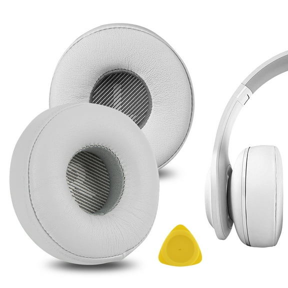 Geekria QuickFit Replacement Ear Pads for JBL Everest 300, V300BT Headphones Ear Cushions, Repair Parts (White)