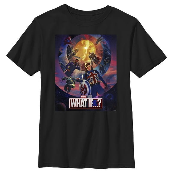 Boy's Marvel What if…? Universe Poster  Graphic Tee Black X Large