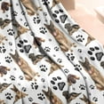 thumbnail image 2 of German Shepherd Dog and Footprint Blanket,Comfortable Soft Flannel Throw Blanket,All Season,Warm Lightweight Blankets for Sofa Bed Couch Living Room Chair,50"x60"(130x150cm), 2 of 4