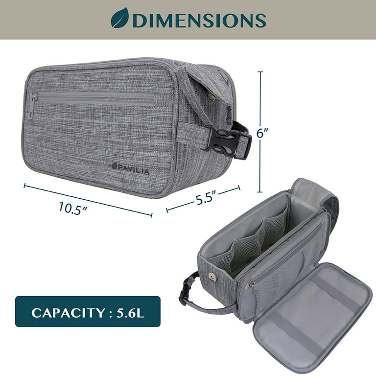 PAVILIA Toiletry Bag for Men, Travel Essentials Shaving Dopp Kit, Mens  Travel Bag Toiletries Organizer Case for Grooming, PU Leather Water  Resistant