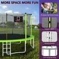 thumbnail image 5 of 14ft Trampoline with Basketball Hoop, Hold to 1320 LBS, Outdoor Recreational Trampoline with Safety Enclosure Net and Ladder, Heavy-Duty Round Bounce Jumper Trampoline, Green, 5 of 9