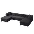 thumbnail image 6 of LUCKHAO 126-inch U-Shaped Oversized Symmetrical Sectional Sofa Couch with 2 Wide Chaises Longue and 2 Pillows ,Classic Chesterfield Button Tufted Chenille Sofa&Couch, 6 of 19