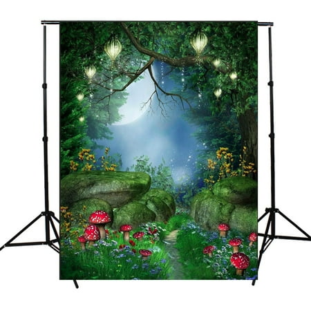 - 5x7FT Fairytale World Green Forest Photography Backdrop Cameras & Photo Studio Prop Background Vinyl