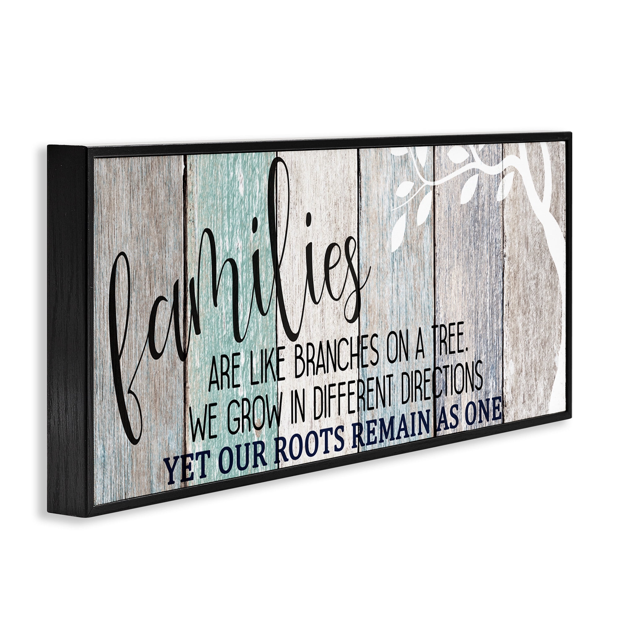 Stupell Industries Inspirational Families are Branches Quote Typography Painting Black Framed Art Print Wall Art, 30 x 13