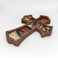 thumbnail image 3 of Figura de madera hecha a mano con forma de cruz de la Natividad de 22,6 cm, 3 of 3