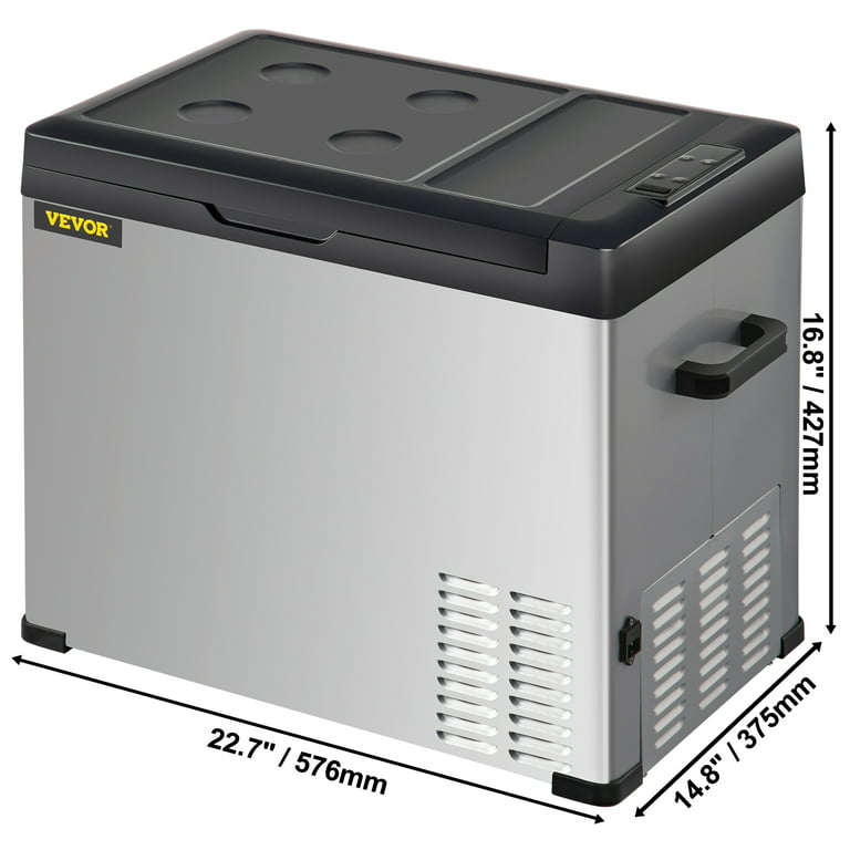 VEVOR Portable Car Refrigerator 42 qt, 12V Portable Freezer with Single Zone, 12/24V DC & 110-240V AC Electric Cooler with -4-68 Cooling Range, for