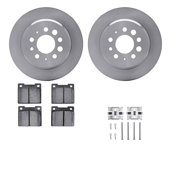 Dynamic Friction Company Rear Brake Rotors with 5000 Advanced Brake Pads includes Hardware 6512-27077