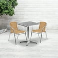 thumbnail image 2 of Flash Furniture Lila 23.5'' Square Aluminum Indoor-Outdoor Table Set with 2 Beige Rattan Chairs, 2 of 5