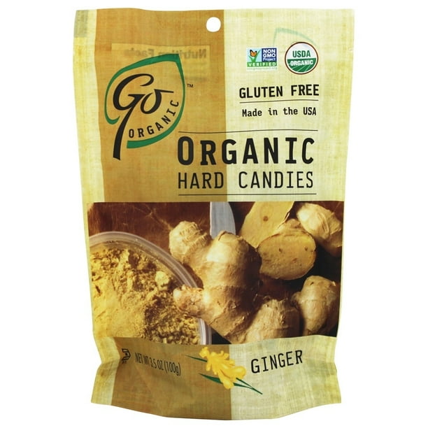 Go Naturally Organic Hard Candies Ginger 3.5 oz (pack of 12